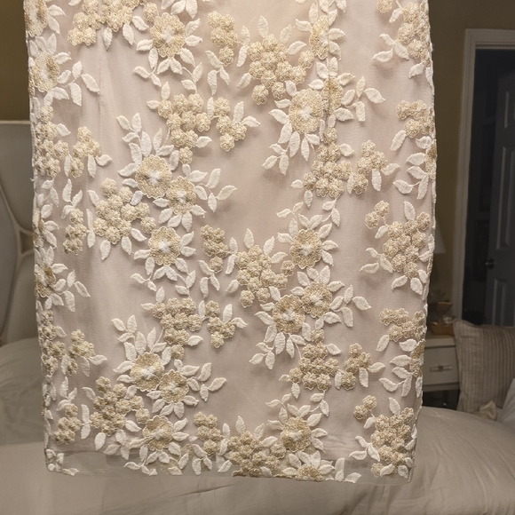 Ralph Lauren Cream and Gold Floral Mini Dress - Picture 3 of 15